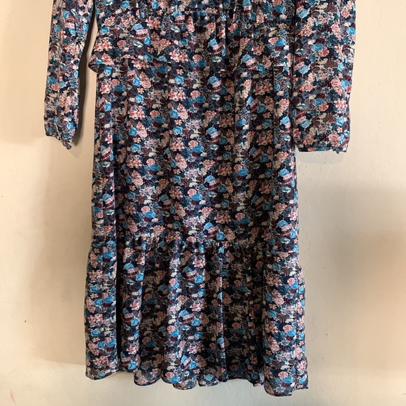 J.CREW RUFFLE-HEM DRESS IN PAISLEY FLORAL SIZE 4T BLACK-MULTI - Picture 6 of 11